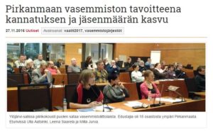 Vasen Kaistan juttu piirikokouksesta